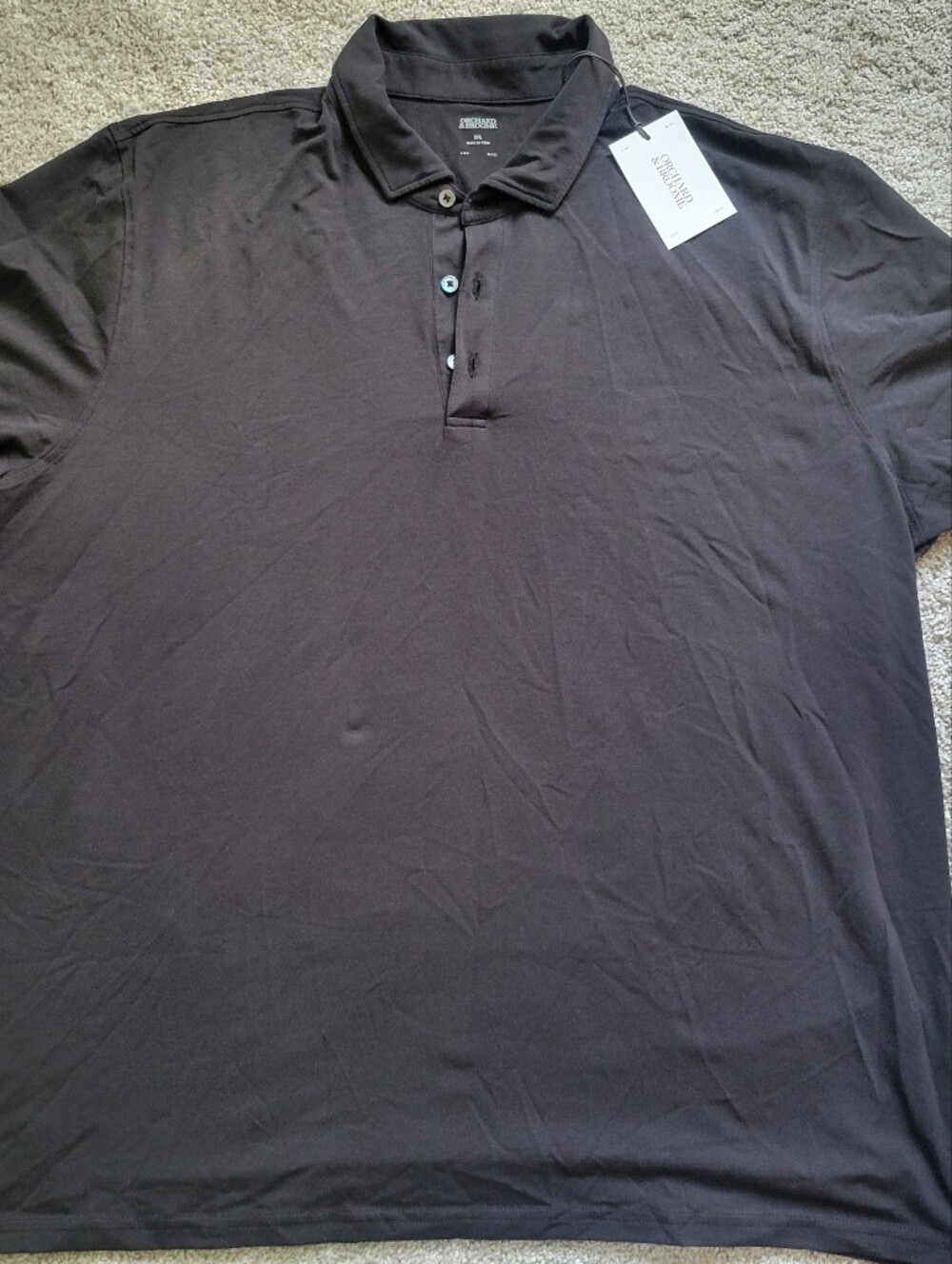 NWTs Men's Black Polo Shirt - Orchard And Broome XX-Large